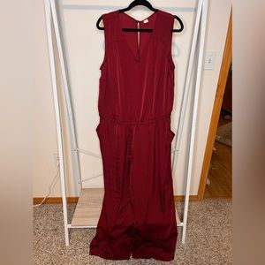 Plus Size Burgundy Jumpsuit
